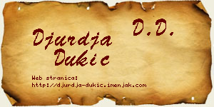Đurđa Dukić vizit kartica